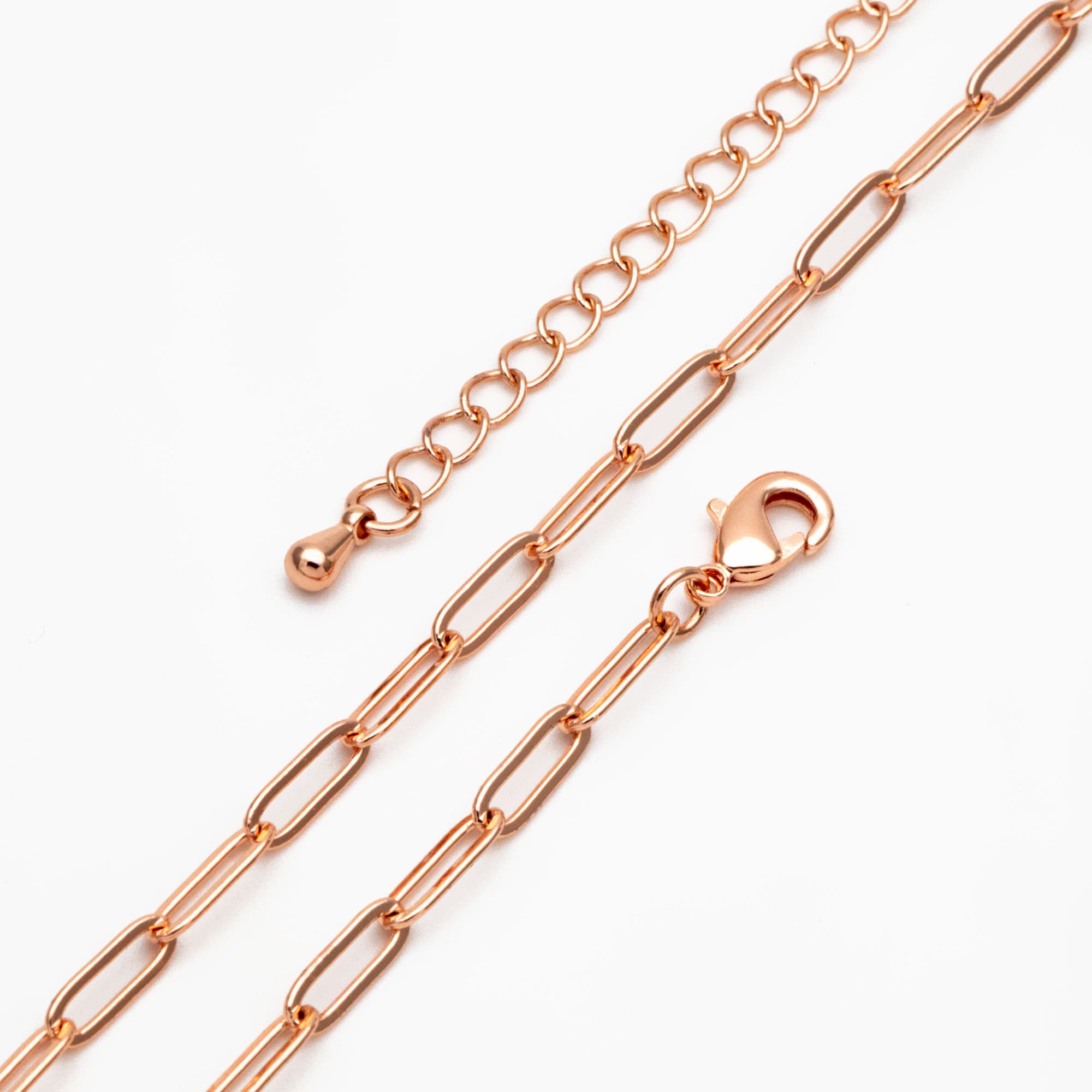 Gold/ Silver/ Rose Gold Oval Cable Chains 3mm, Finished Bracelet/ Anklet/ Necklace with Extender Chain, Ready to Wear (#LK-272)